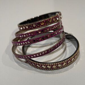 NIB - Amrita Singh Bangles - gold and magenta